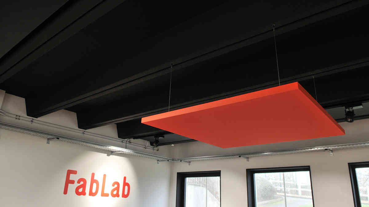 Pose dalle plafond ilot acoustique suspendu - Dreux (28)